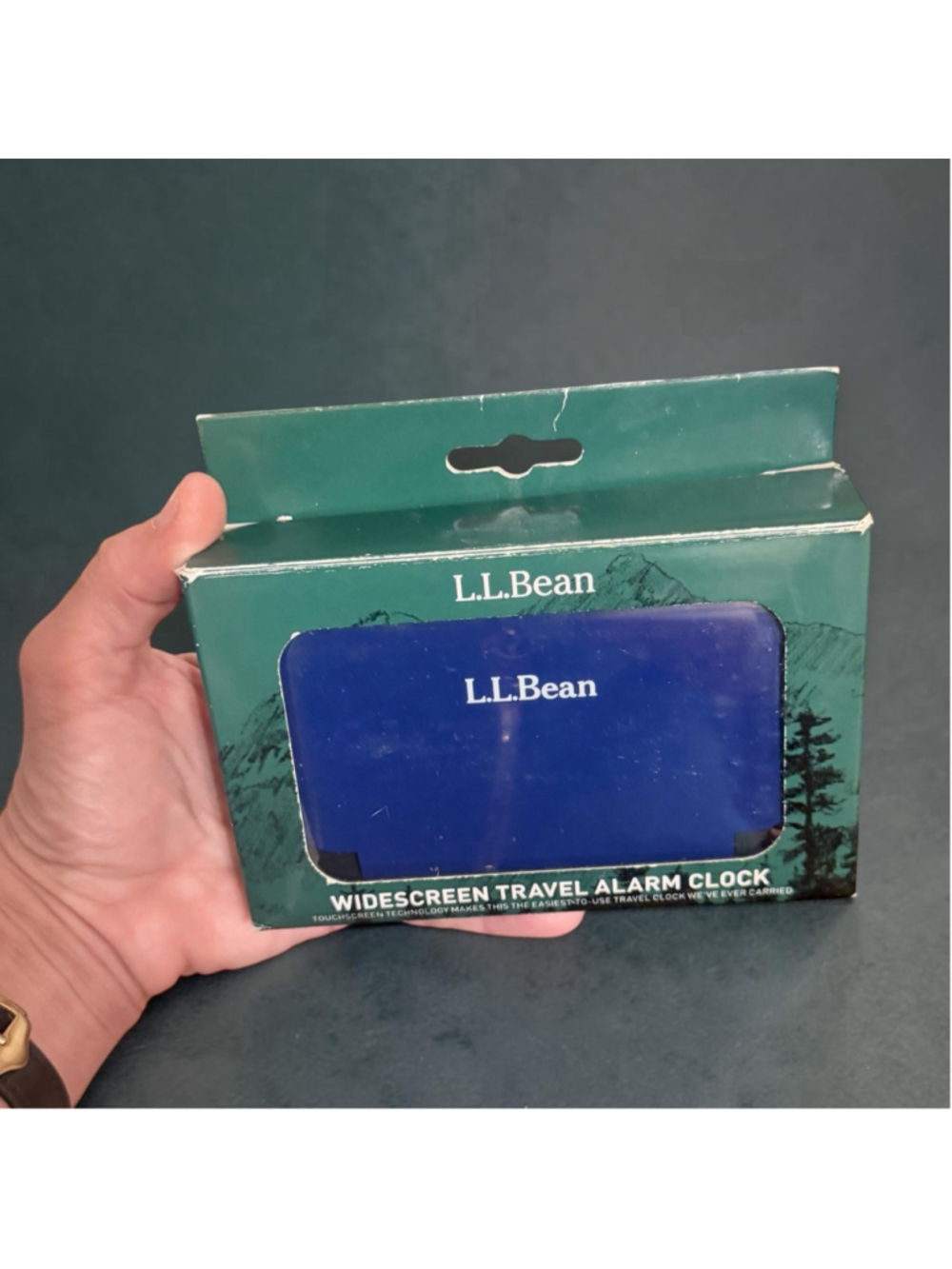 L.L.Bean Travel Alarm Clock Touchscreen Digital Widescreen Blue NOS New in Box